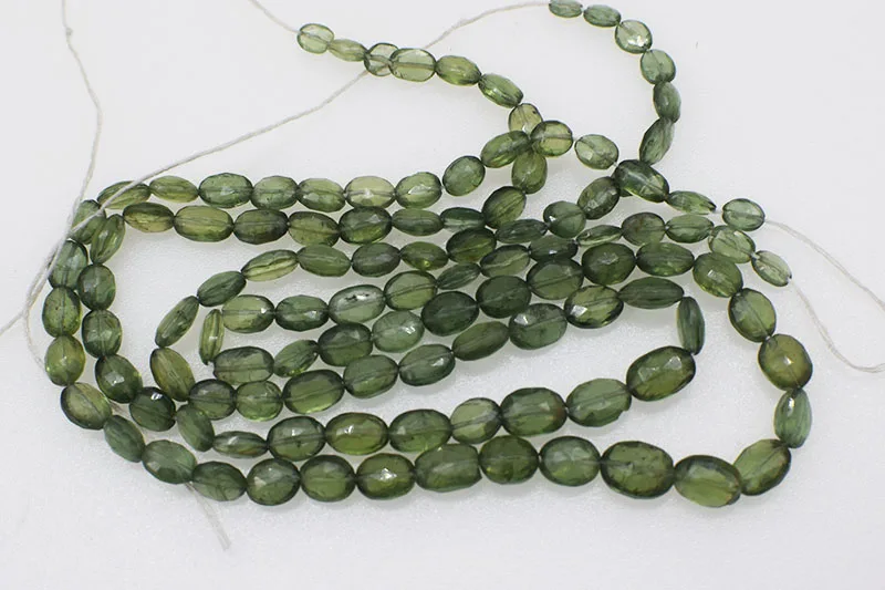 loose beads Apatite green flat oval faceted baroque 5-10mm 45cm  for DIY jewelry making FPPJ wholesale beads nature