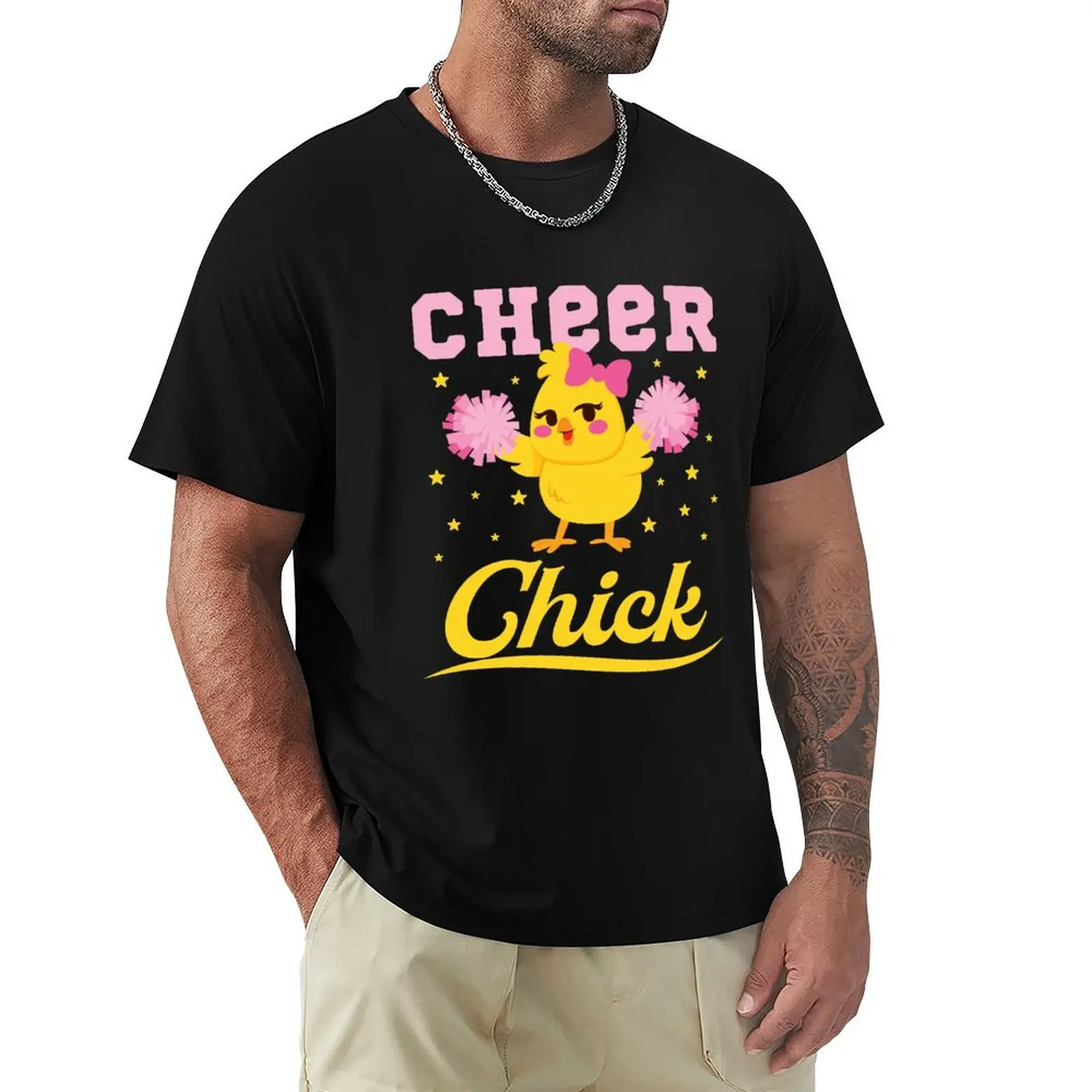 

Cheer Chick Cute Cheerleading Cheerleader T-Shirt Casual Loose Fit Summer Tee Shirt