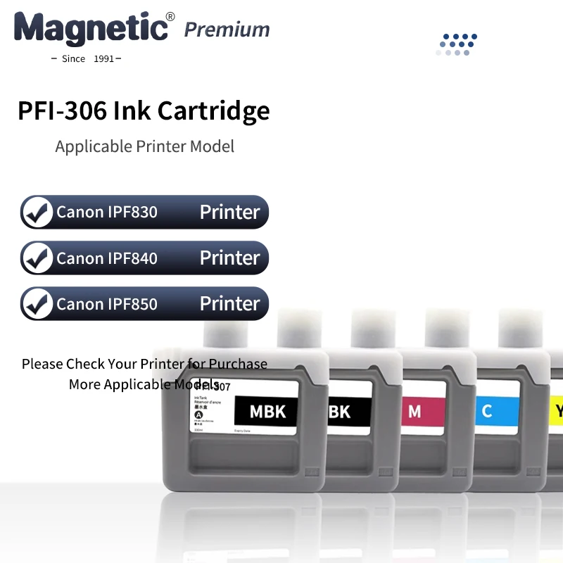 

330ML PFI-307 PFI307 Compatible Ink Cartridge With Full Ink For Canon iPF830 IPF840 IPF850 Printer With Chip Pigment Ink Tank