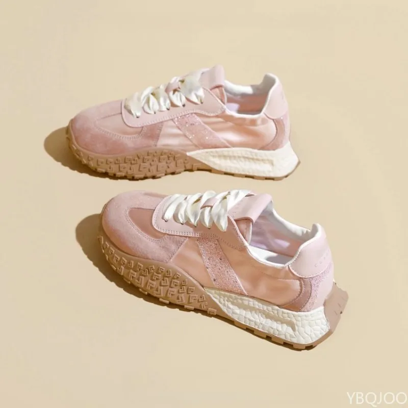 レディース春夏厚底スニーカーカジュアル快適シューズ通気性メッシュソフトソール身長アップシューズ