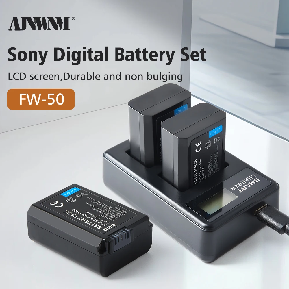 

1500mAh NP-FW50 NP FW50 Camera Battery + LCD USB Dual Charger for Sony Alpha a6500 a6300 a6000 a5000 a3000 NEX-3 a7R ZV-e1