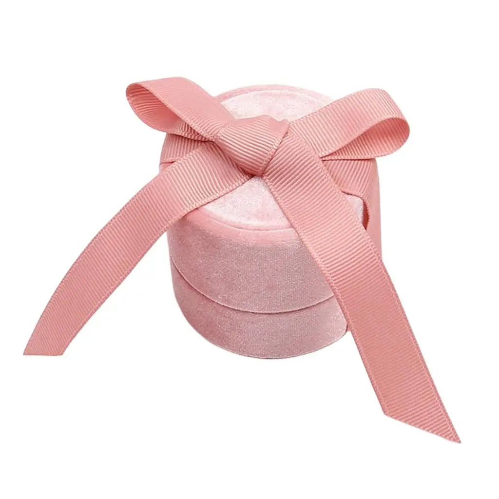 Mini Velvet Jewelry Box with Ribbon Bowknot Jewelry Storage Organizer for Rings and Necklace Gifts