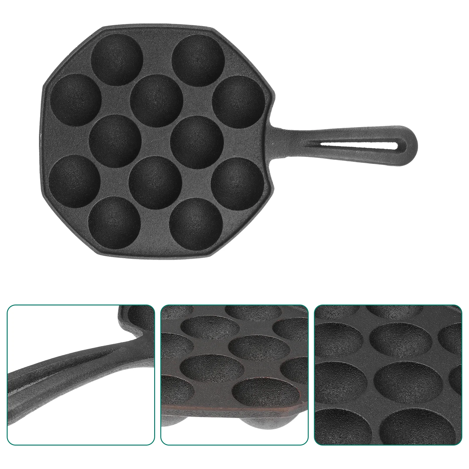 

Octopus Pan Balls Meatball Making Mold Egg Tray Grill Plate Bracket with Lid Black