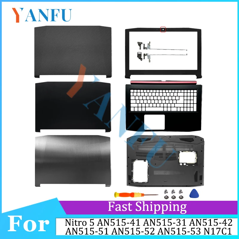 New Laptop Case For Nitro 5 AN515-41 AN515-31 AN515-42 AN515-51 AN515-52 AN515-53 N17C1 LCD Back Cover Front Bezel Hinges