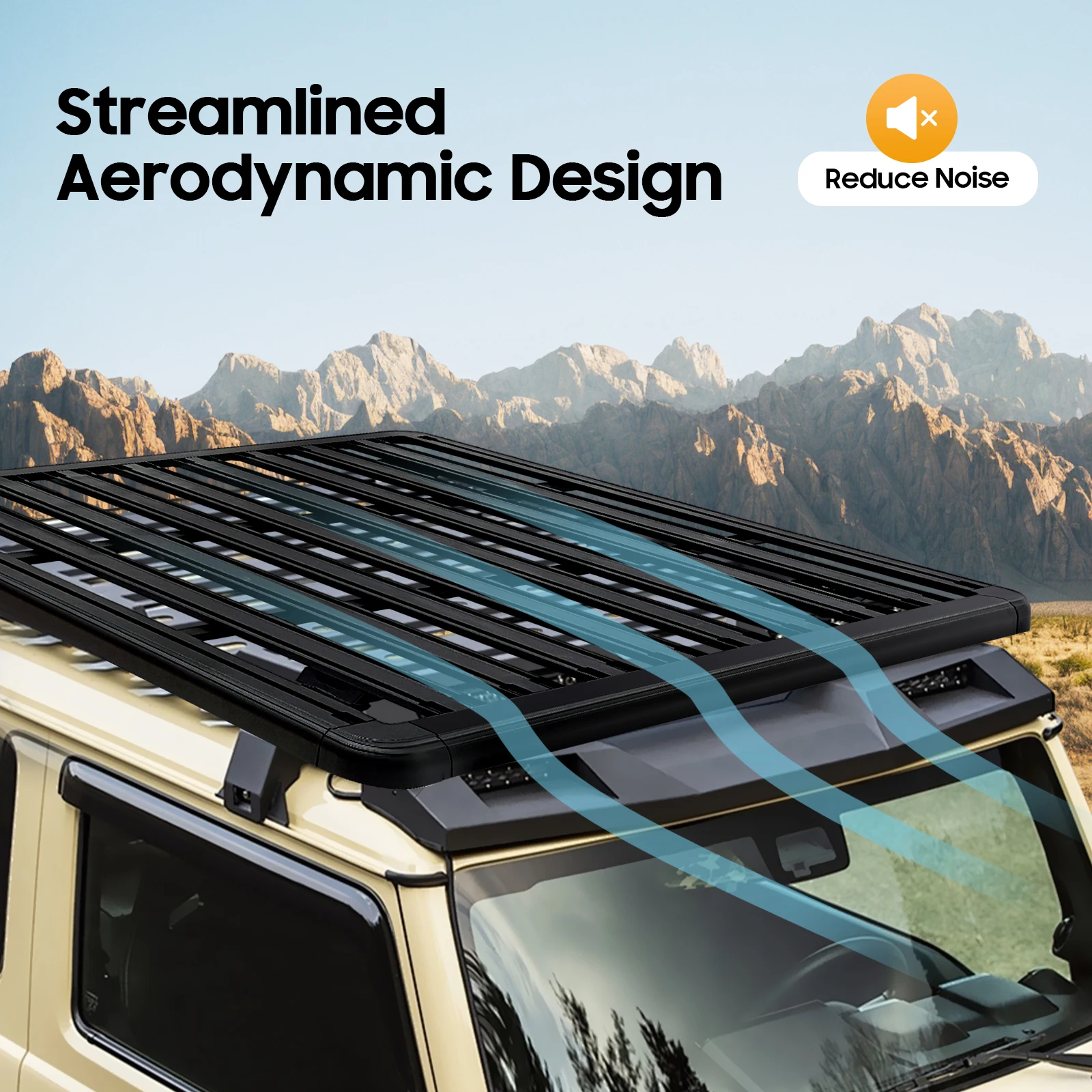 رف سقف مسطح بمنصة من سبائك الألومنيوم مقاس 63 بوصة × 47.2 بوصة، سلة علوية لحامل البضائع العالمي لمعظم سيارات الدفع الرباعي مع قضبان متقاطعة وتويوتا وجيب #5