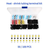 50/100/250PCS Heat Shrink Solder Sleeve Connector Kit  Waterproof Insulated Wire Terminals Polyolefin Tubing Set