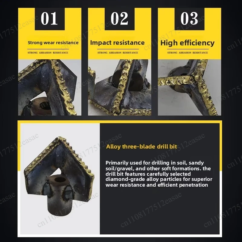 Three-Wing Triangle Alloy Drill Bit, Water Well Mudstone Drill Bit, Matched with Φ50 Drill Pipe
