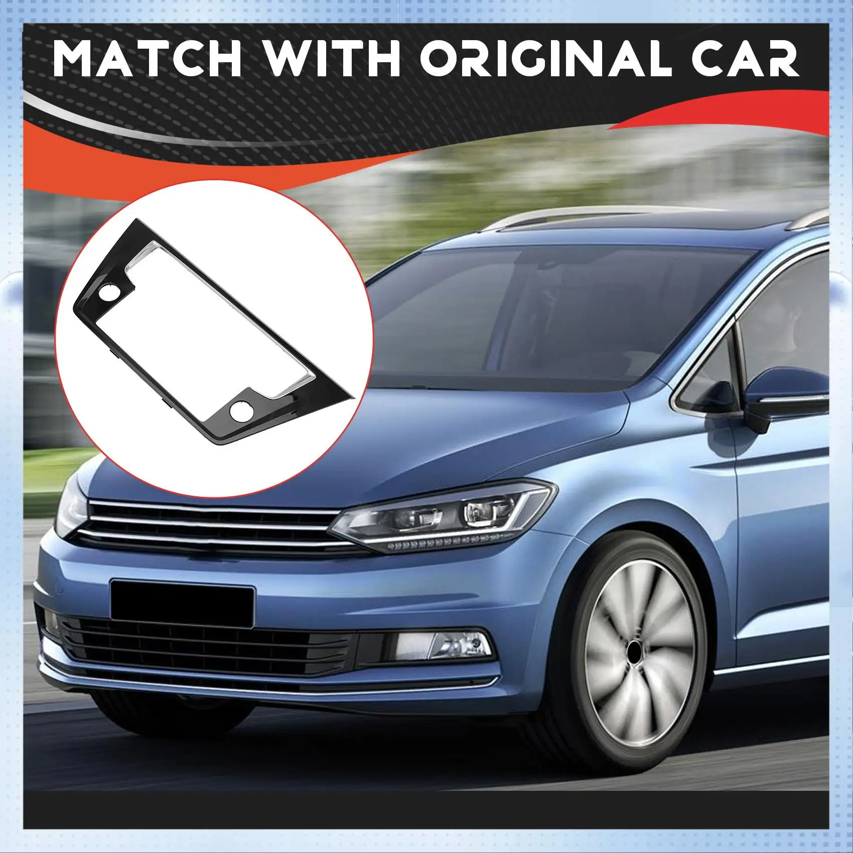 

NEW-For VW Touran 5T Painted Piano Black Mechanical Screen MIB Decorative Frame 5TD 858 069 F 5TD858069F