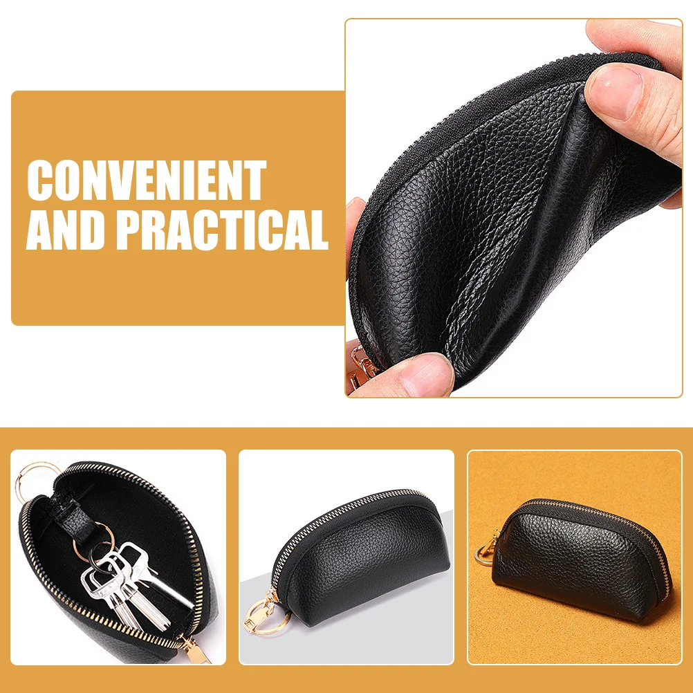 Bolsa para llaves de coche para hombre, organizador de llaves de PU para múltiples llaves, soporte para billetera, estuche compacto y elegante, accesorio para llavero