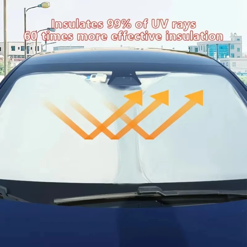 Faltbare Auto-Fenster-Sonnenschutzabdeckung Windschutzscheiben-Visier UV-Schutz Vorhang Styling-Zubehör – Detail 2