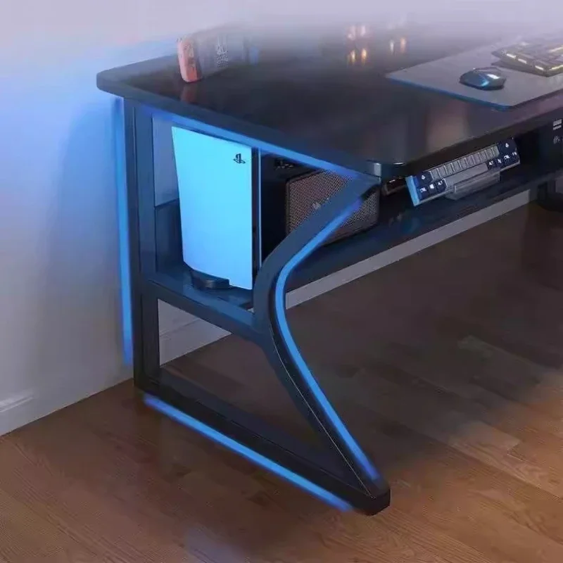 مكاتب كمبيوتر لوحدة التحكم البسيطة من Q، منظمات إعداد الجودة، مكاتب كمبيوتر إبداعية، أثاث Mesas أنيق باللون الأبيض #6