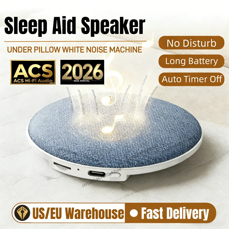 New Under Pillow Sleep Speaker Ultra Slim HiFi Noise Reduction Bone Conduction Sound Machine for Deep Sleep Relaxation 2026 — product photo 1 of 1