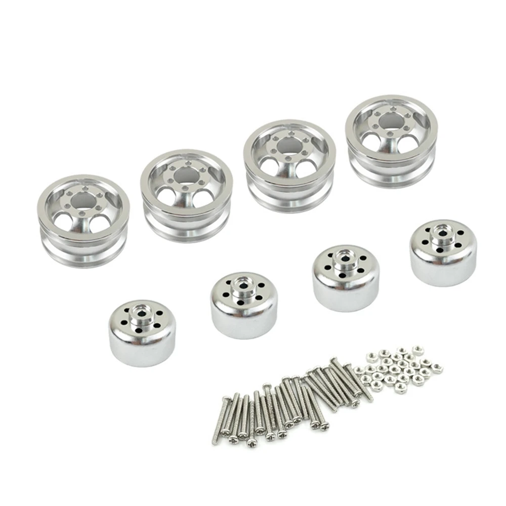 A63T-4Pcs cubo de aro de roda de metal para WPL C14 C24 C24-1 C34 C44 B14 B24 1/16 RC Car Upgrade Parts Acessórios