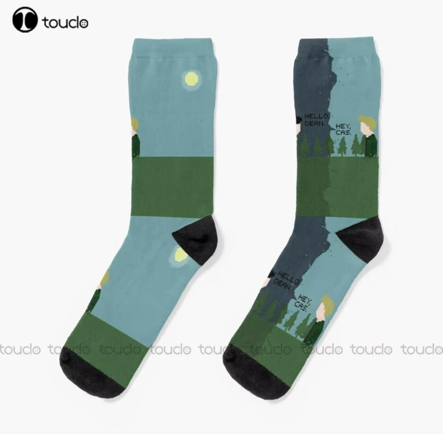 

Hello Dean. Destiel Dean Winchester Supernatural Castiel Cas Dean Socks Slipper Socks For Women 360° Digital Print Fashion New