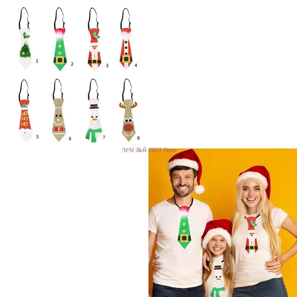 

49ME Funny Holiday Neckties Festival Holiday Neck Ties Printed Christmas Tie for Seasonal Make Up