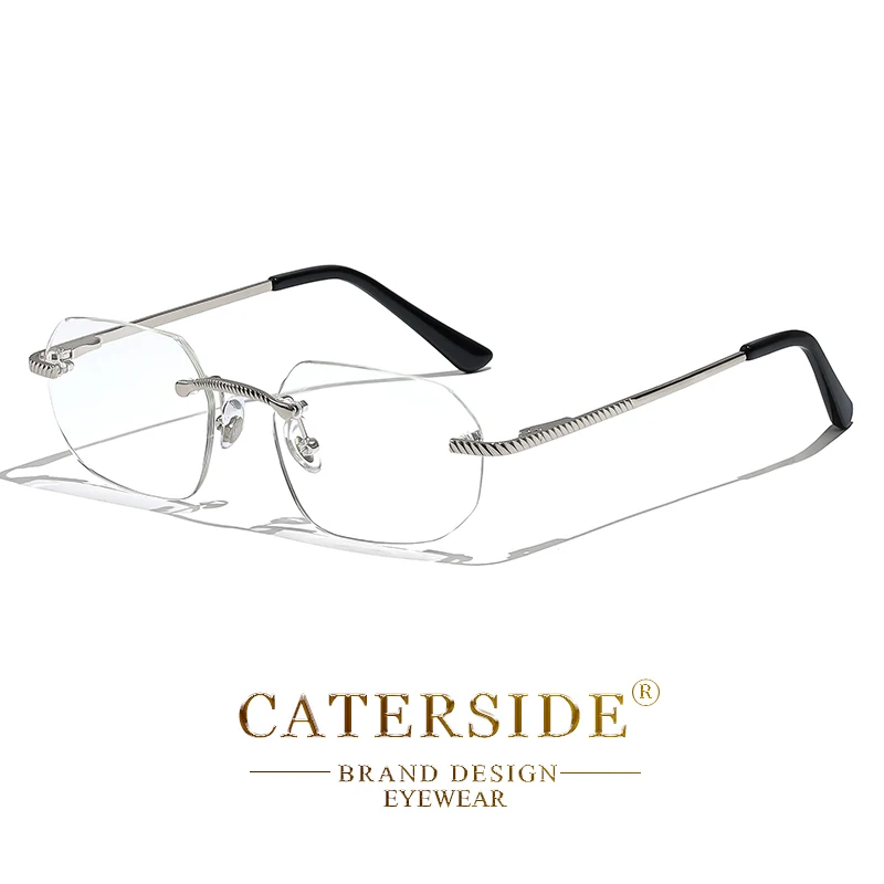 CATERSIDE Neue Retro Randlose Sonnenbrille männer Polygon Luxus Marke Designer Sonnenbrille Frauen Party Festival Brillen Geschenk Fall – Detail 28