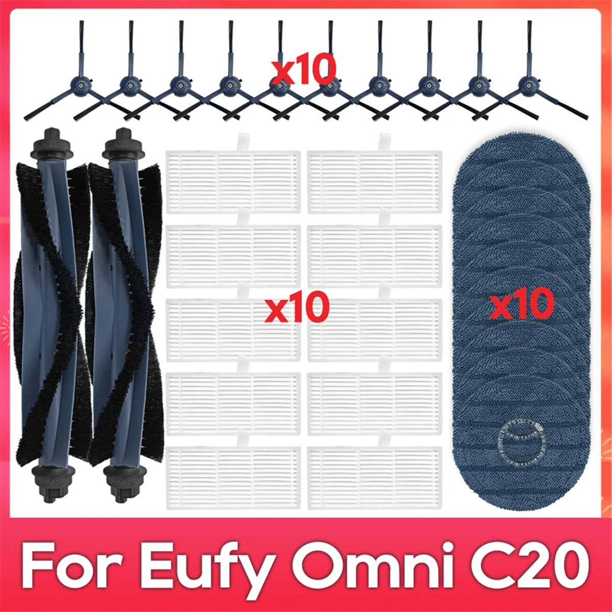 

B75A для робота-пылесоса Omni C20, основная боковая щетка, фильтр, ткань для швабры, запасные части, аксессуары