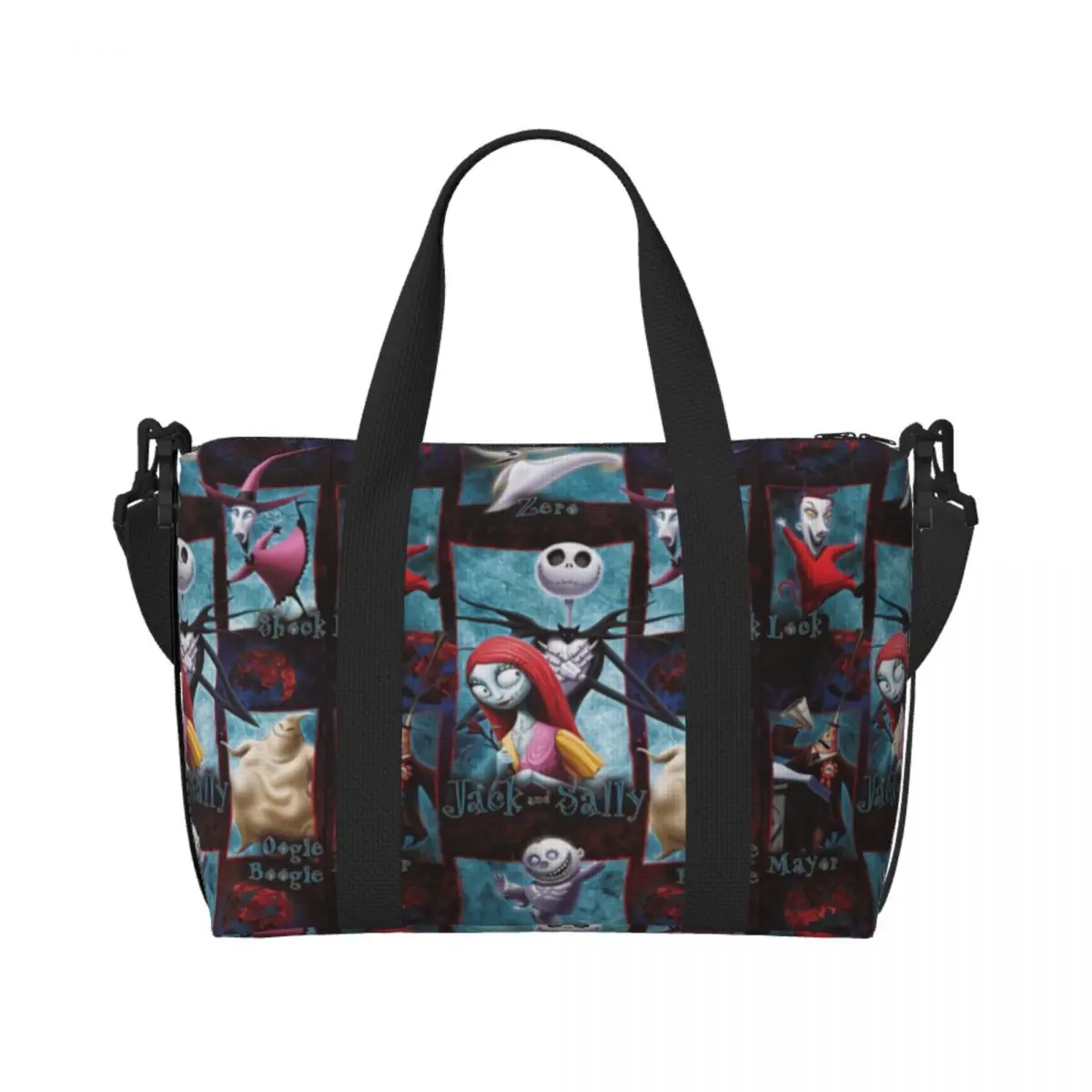 

Пользовательские Хэллоуин Ужасы Винтаж Череп Салли В любви Пляжная большая сумка Мультфильм Рождество Большое отделение Тренажерный зал Пляжные дорожные сумки
