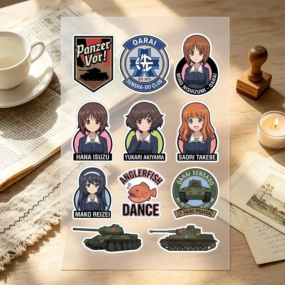 Anime Girls Und Panzer Motorcycle Stickers Car Body Vinyl Stickers Laptop Wall Decals Car Modification Accessories view 2