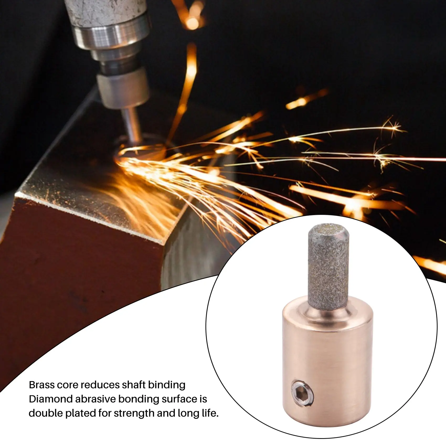 Vidro manchado Diamond Grinder, Bit Head Tools, Brass Core, 1 ", 3 tamanhos, 3/4", 1/4"
