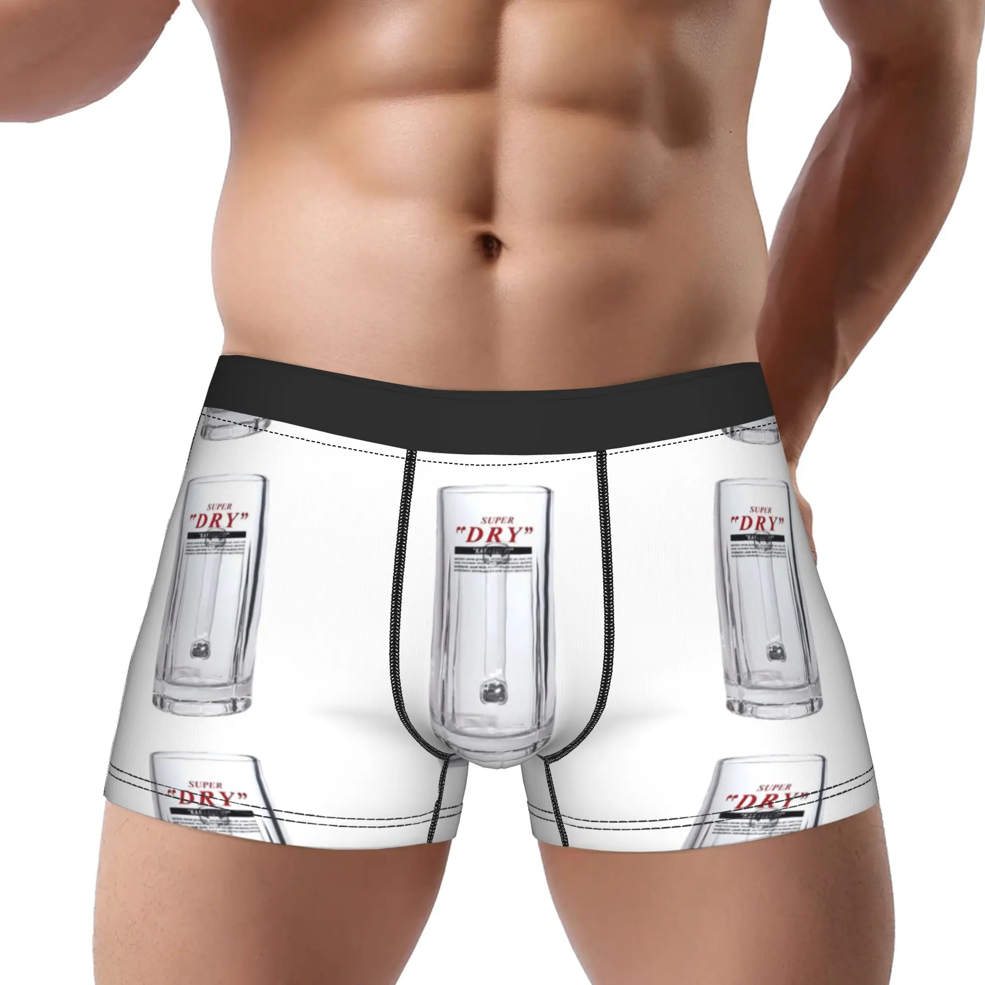 aAsahi Super Dry Beer Glass  aAsahi Underpants Breathbale Panties Men's Underwear Ventilate Shorts Boxer Briefs