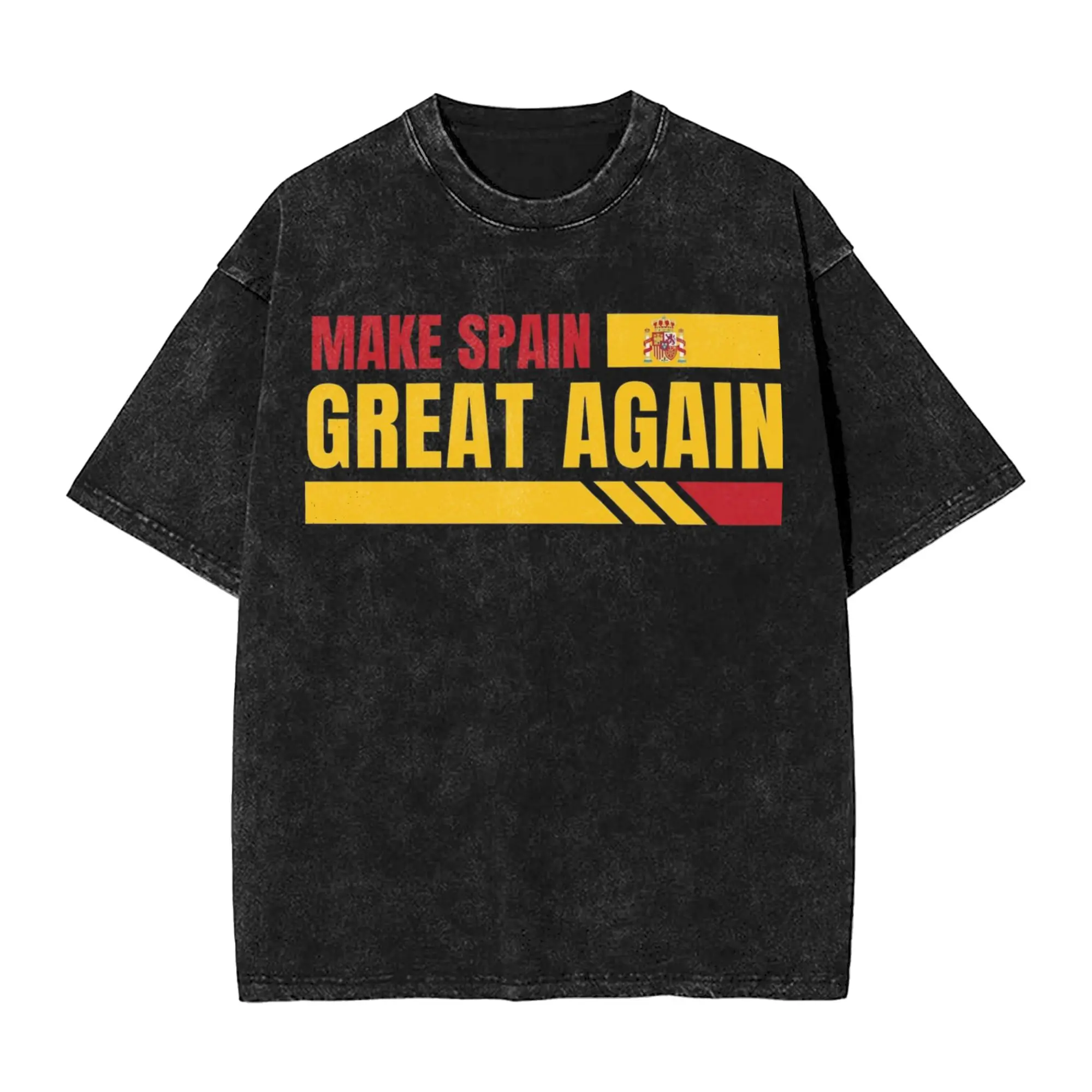 Men Women Make Spain Great Again Washed T Shirts  100% Cotton Clothing Funny Short Sleeve O Neck Tee Shirt Graphic T-Shirts