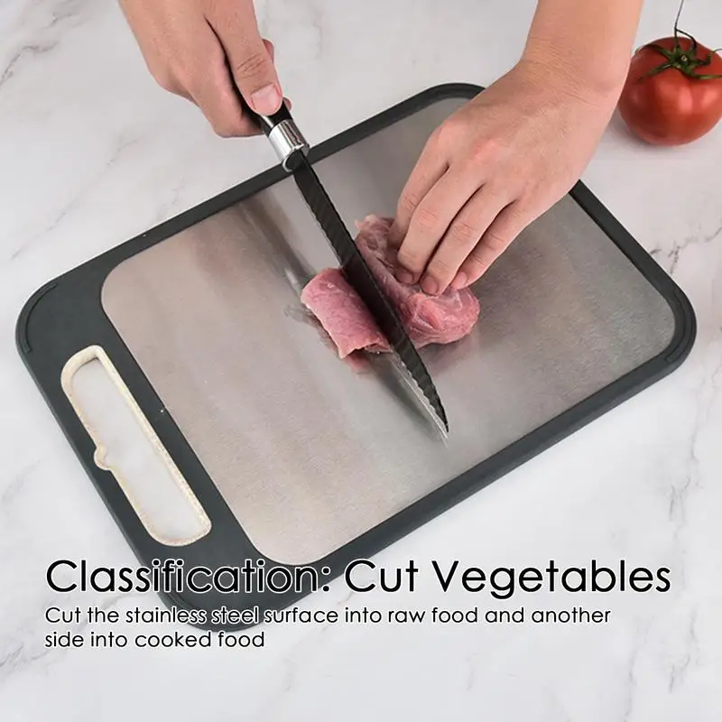 Cutting Boards For Kitchen Cutting Meat Vegetables Double-Sided Board Garlic Grinding Zone Design Food Prep Board For Pizza