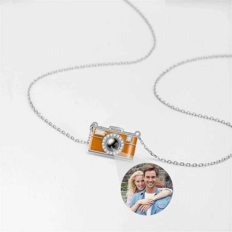 Personalisierte Foto-Kamera-Halskette mit Bildprojektion, Individuelle Foto-Halsketten, Schmuckgeschenke für Frauen und Liebhaber – Detail 3