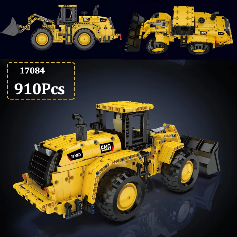 

17084 инженерная машина 24084, дорожный ролик MOC, строительные блоки, погрузчик 24083, украшения для сборки мальчиков, модель автомобиля, кирпичи, игрушки, подарки