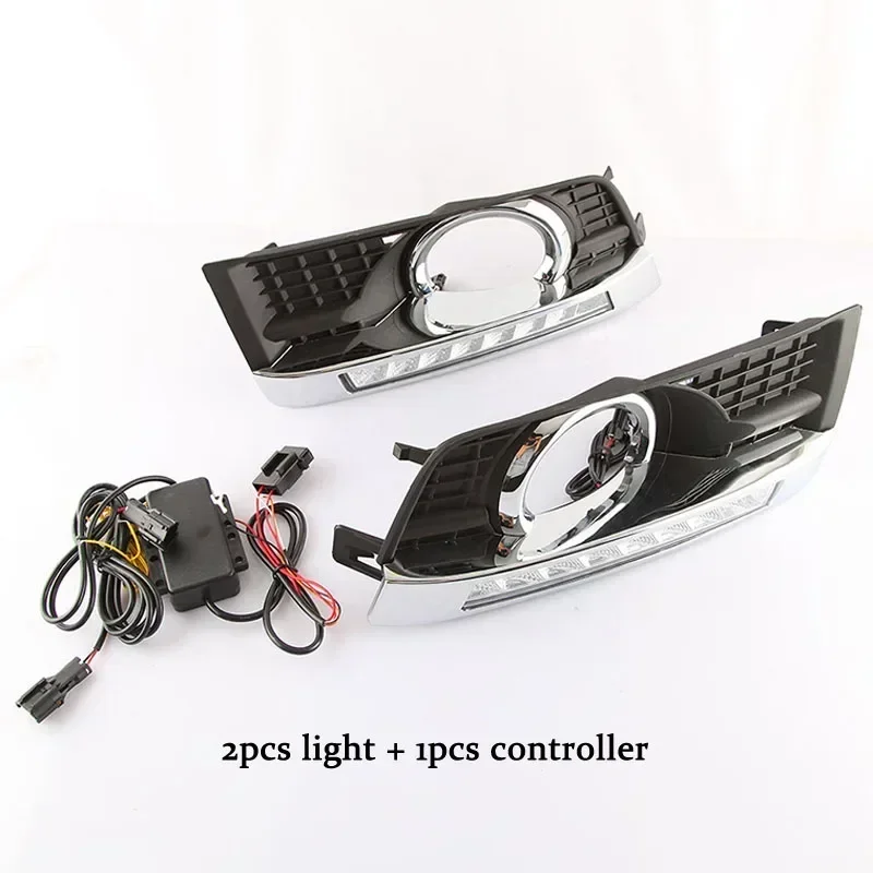 Samochodowe światła dzienne LED DRL 12 V do Cadillac SRX 2010-2015 Żółty kierunkowskaz do jazdy dziennej Reflektory automatyczne Światła drogowe Foglampy