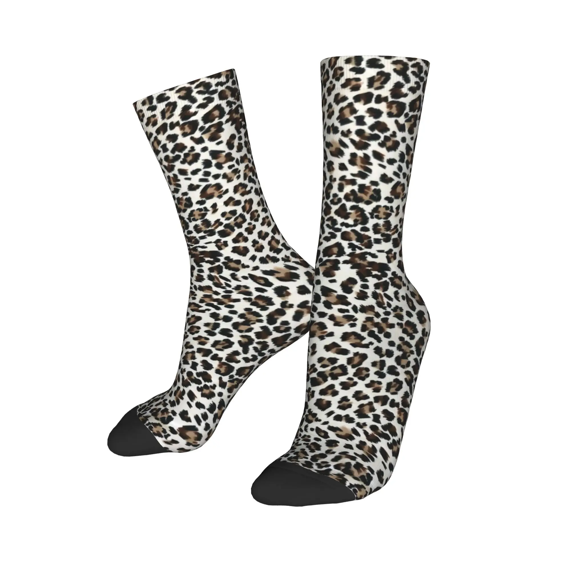

Крутые носки с леопардовым принтом на заказ для женщин и мужчин, эластичные летние, осенне-зимние камуфляжные носки с гепардом
