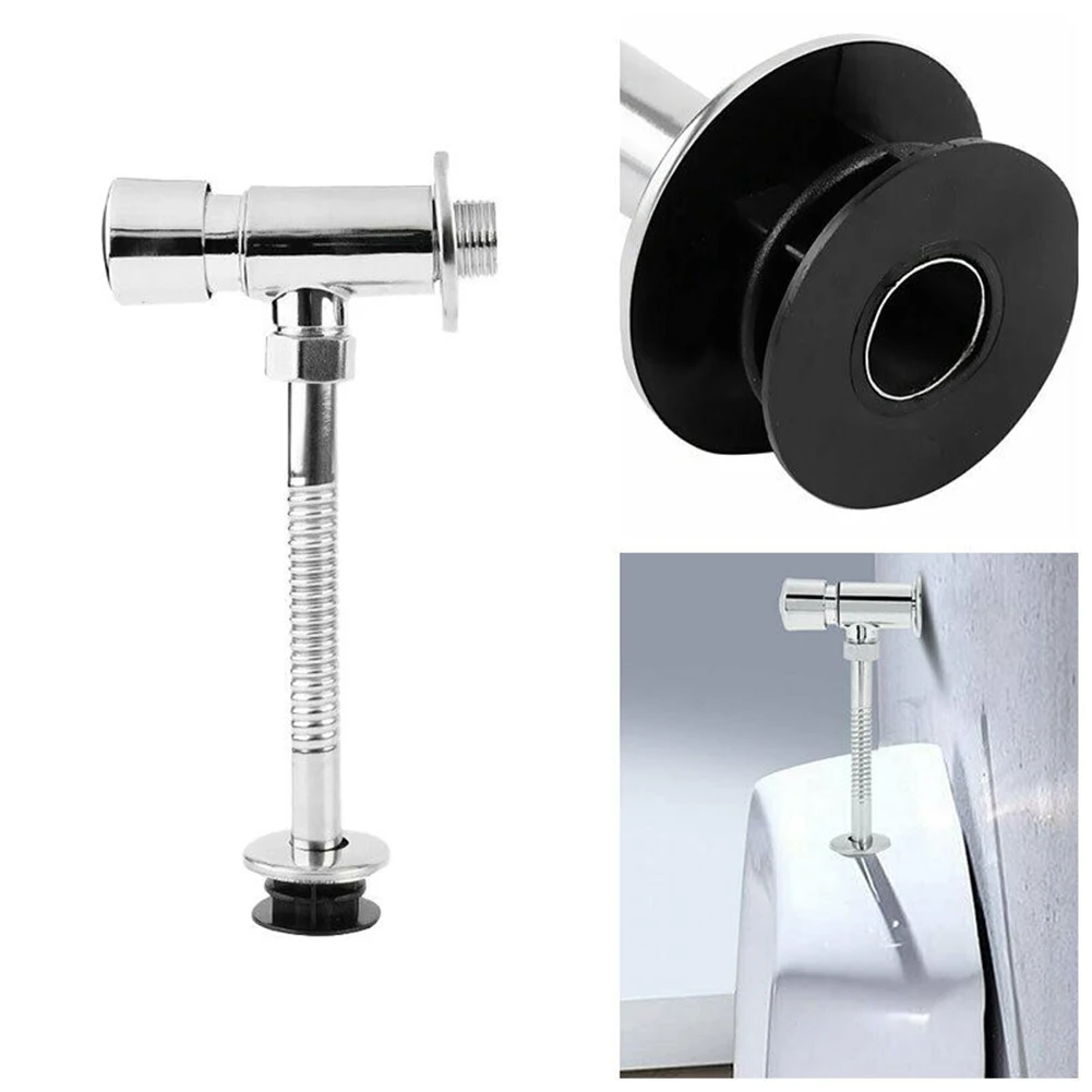 Urinal Toilet Flush Valve Button Type Manual Delay Automatic Shutoff Push Urinal Valve Straight For Public Toilet Bathroom Parts