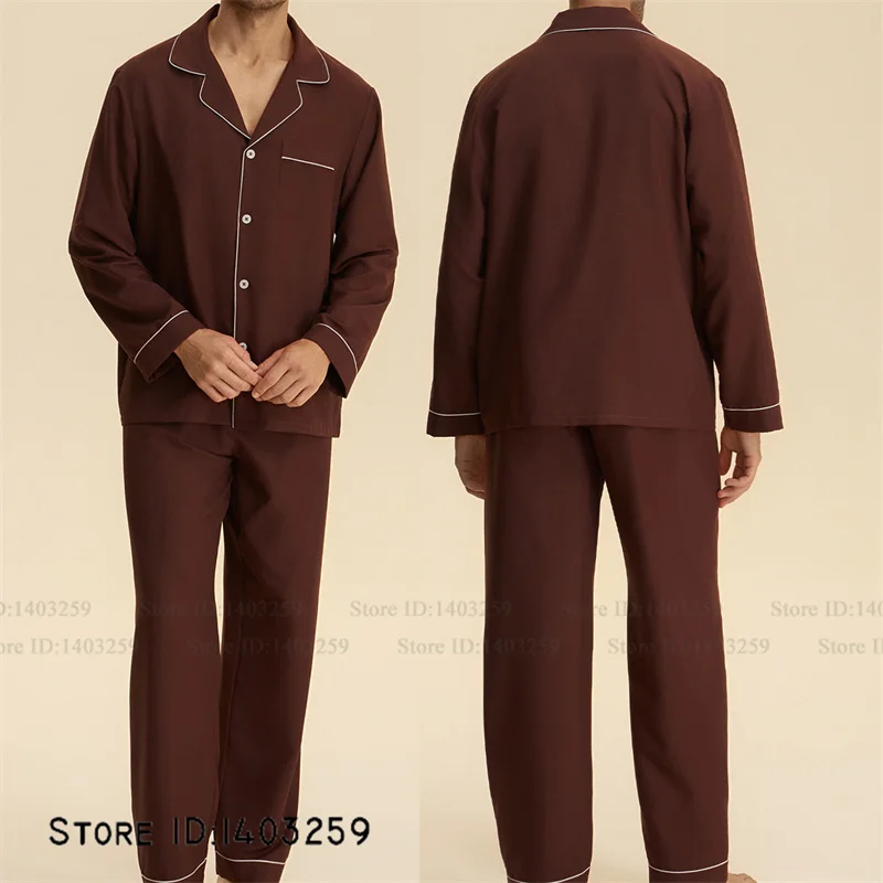 ربيع الخريف جديد زوجين ملابس خاصة منامة مجموعة حريري الساتان كم طويل بنطلون بيجامات دعوى موضة ملابس منزلية غير رسمية المتسكعون #4