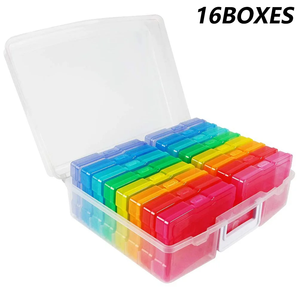 NEW Photo Storage Box Photo Keeper Cases 16 Boxes Plastic Storage Organizer Jewelry Storage Organizer Suit Box For Jewelry