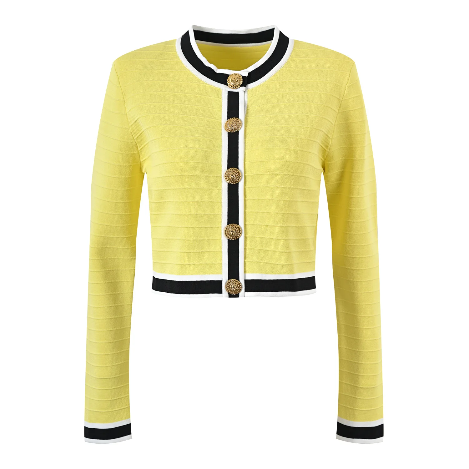 

Ele Parisian Sle Long Sve круглый открытый кардиган и облегающая юбка с золотым синим модным женским ансамблем