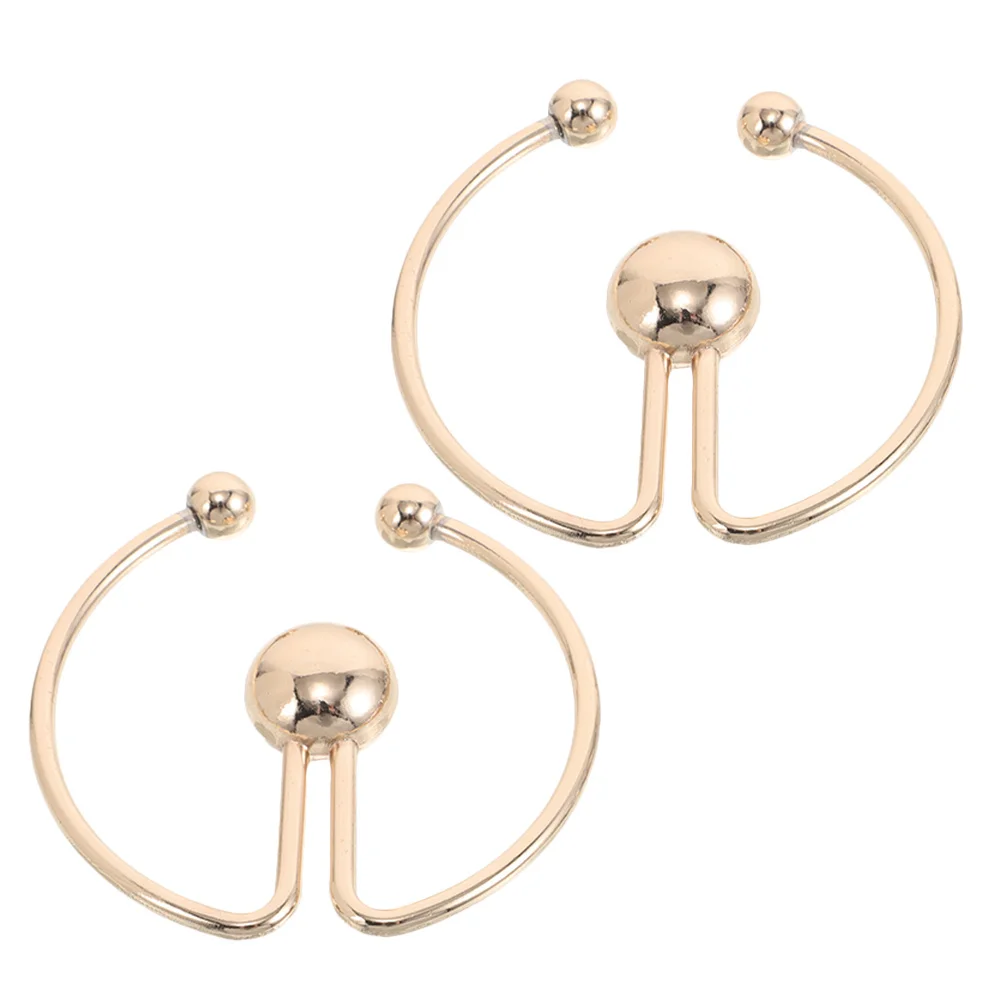 

2Pcs Elegant Round T-Shirt Clip Metal Dress Buckle Secure Fastener for Women Clothing Shawl Scarf Wrap Holder Adjustable Cinch
