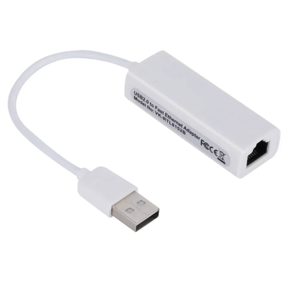 WvvMvv-Adaptateur Ethernet USB 100 vers RJ45, 10/2.0 Mbps, Carte Réseau Lan pour Macbook, Ordinateur Portable PC, Windows 7, 8, 10