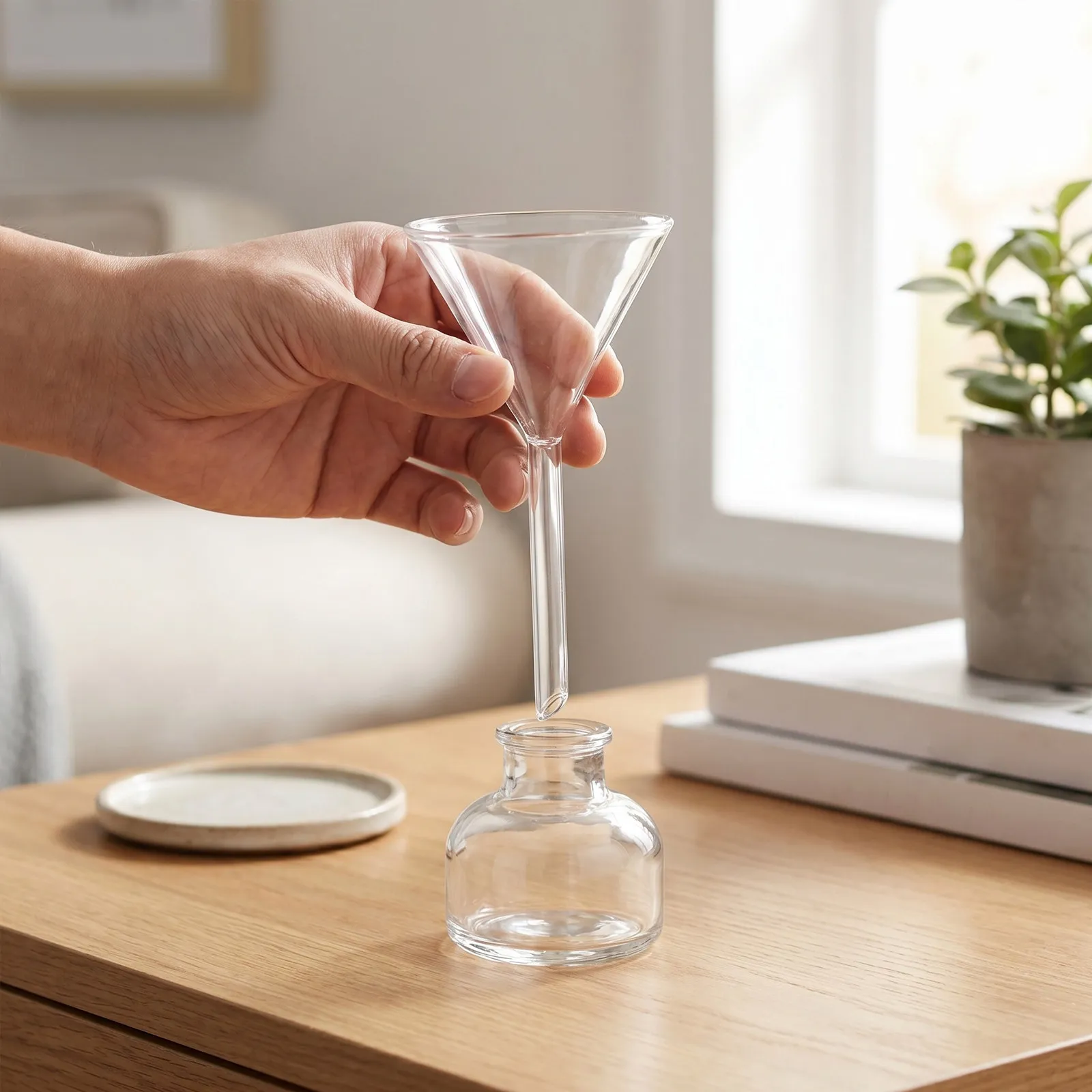 2Pcs Oil Lamp Fuel Filling Glass Funnel Transparent Small Refill Tool for Lamp Burner Fuel Funnel Clear Glass Funnels
