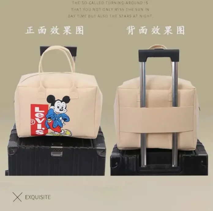 Disney Cartoon Mickey Mouse Girls Handbag Anime Pattern Donald Duck Minnie Portable Large Capacity Travel Bag Women Tote Bags