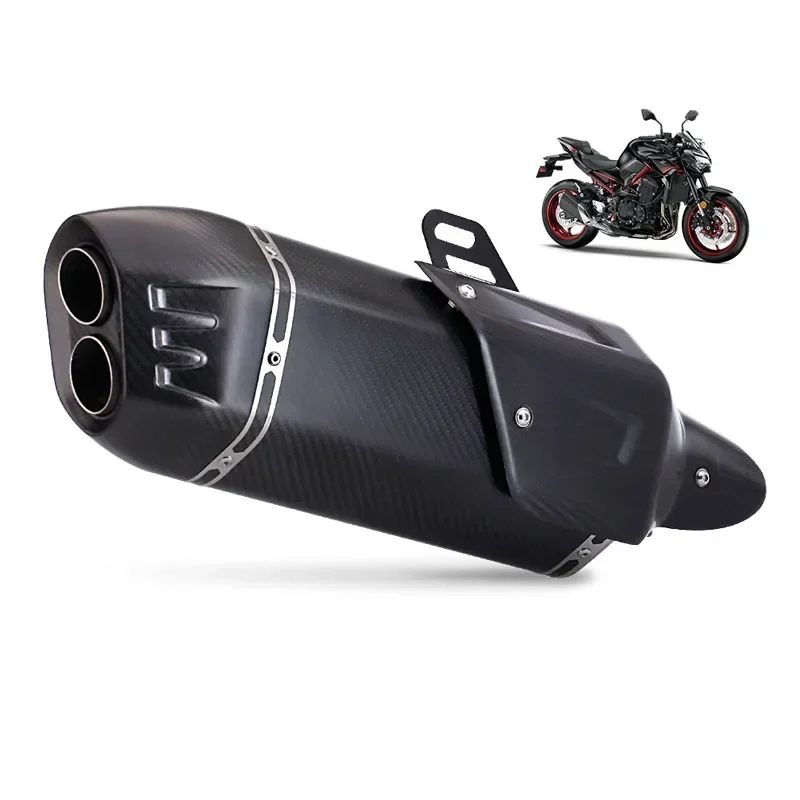 51mm Inlet Motorcycle Carbon Fiber Exhaust Muffler Moto Tube Pipe 500mm Lenght Big Muffler Real Carbon Fiber For Honda R1 R3 R6