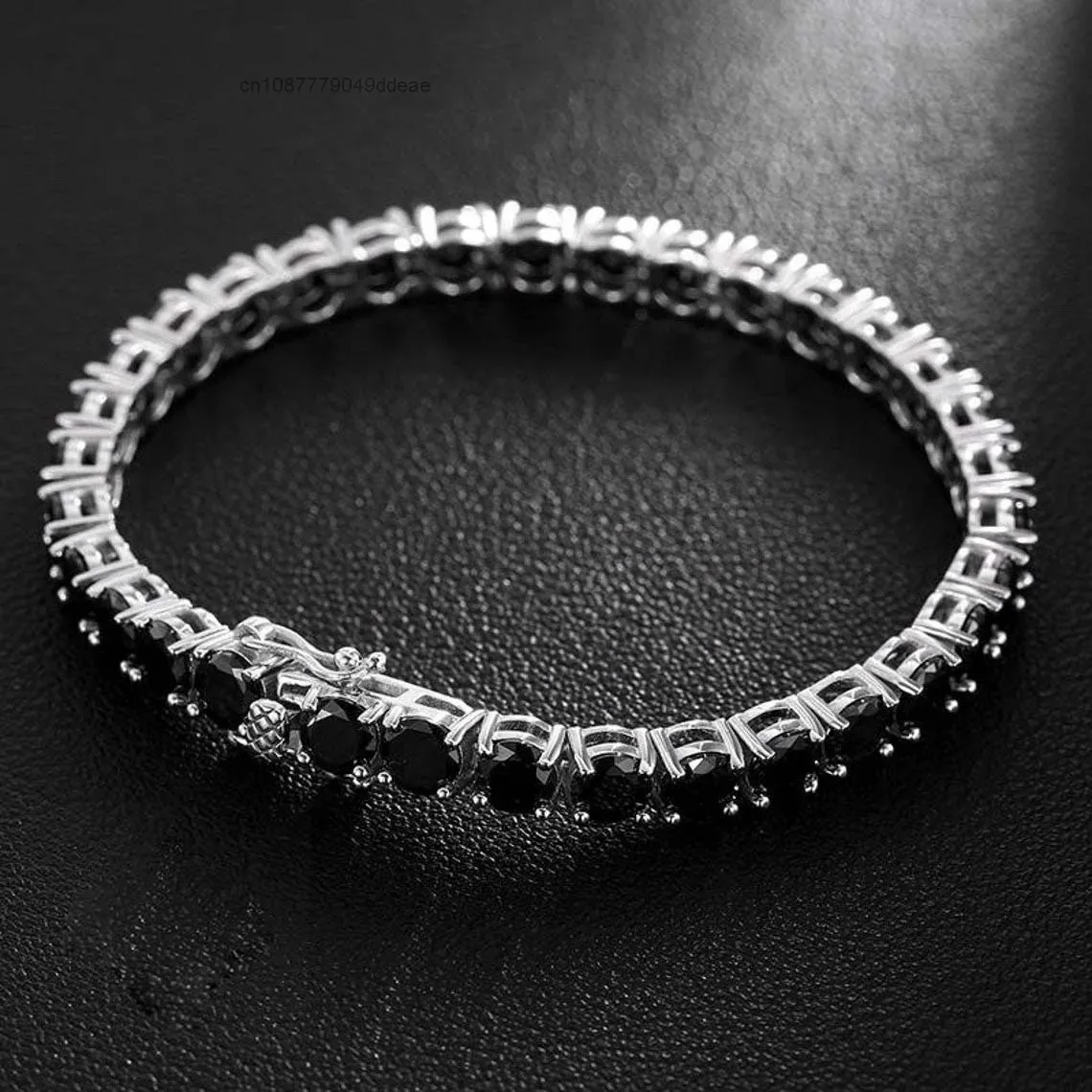 to 3mm 8mm VVS Black Moissanite Tennis Necklace 925 Sterling Silver Iced Out Hip Hop Chain Custom Jewelry for Men..