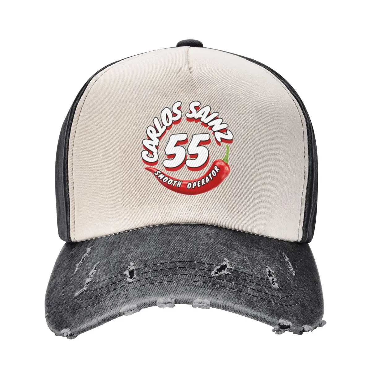 Gorras de béisbol lavadas de tela vaquera lisa, moda Unisex, Carlos Sainz