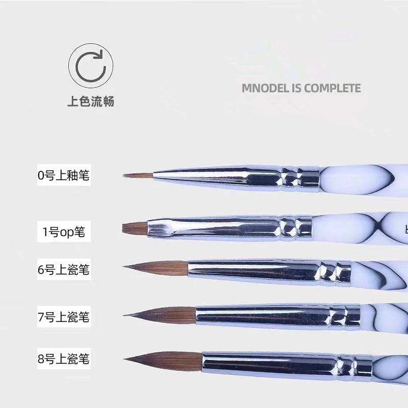 5pcs Dental Lab Porcelain เซรามิคที่ดีที่สุด Sable Ermine แปรงปากกาชุดเครื่องมือทันตกรรม Lab Porcelain ใช้ปากกา