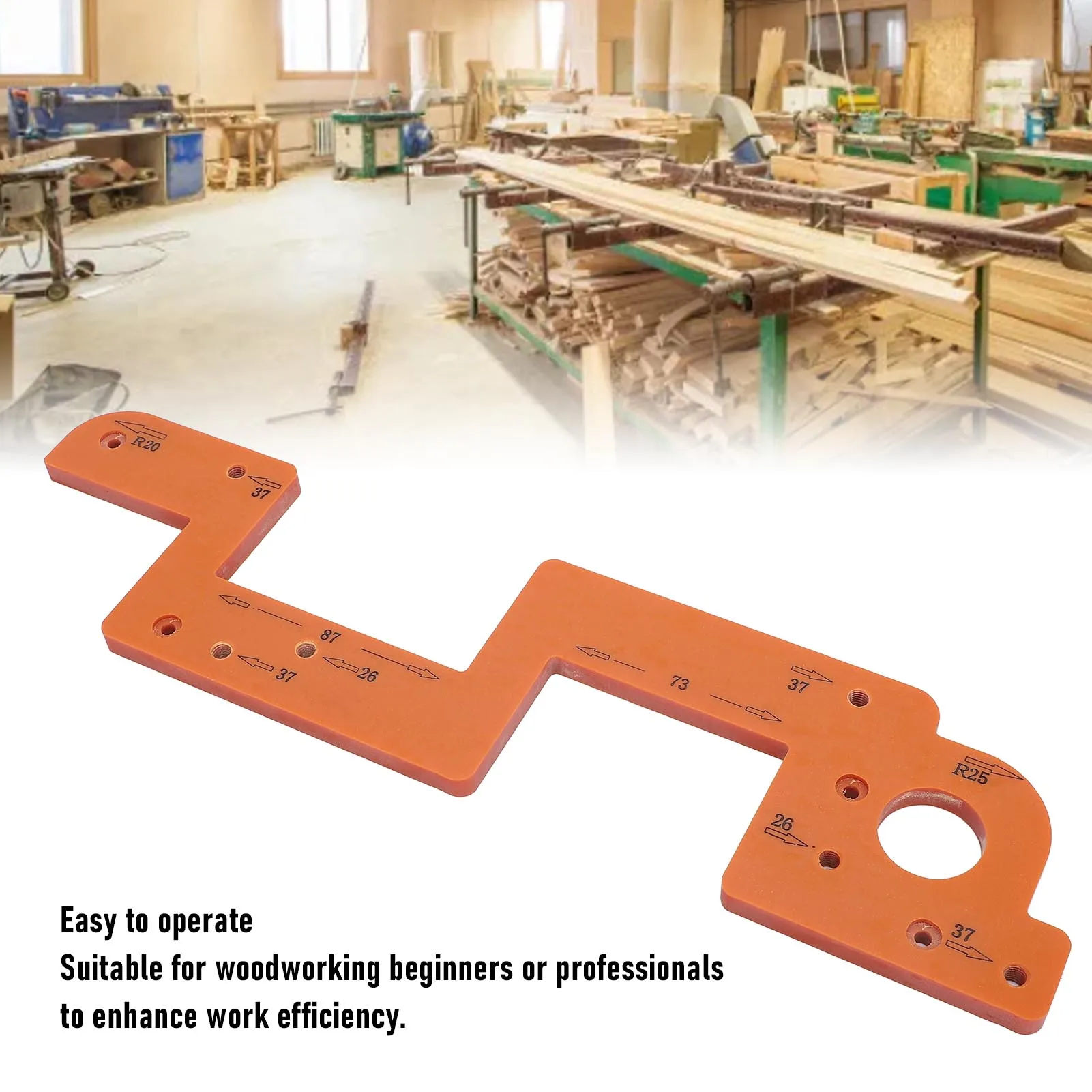 ARC Grooving Auxiliary Tool Professional Cabinet Door Slot Position Template High Efficiency ABS Anti Slip for Woodworking