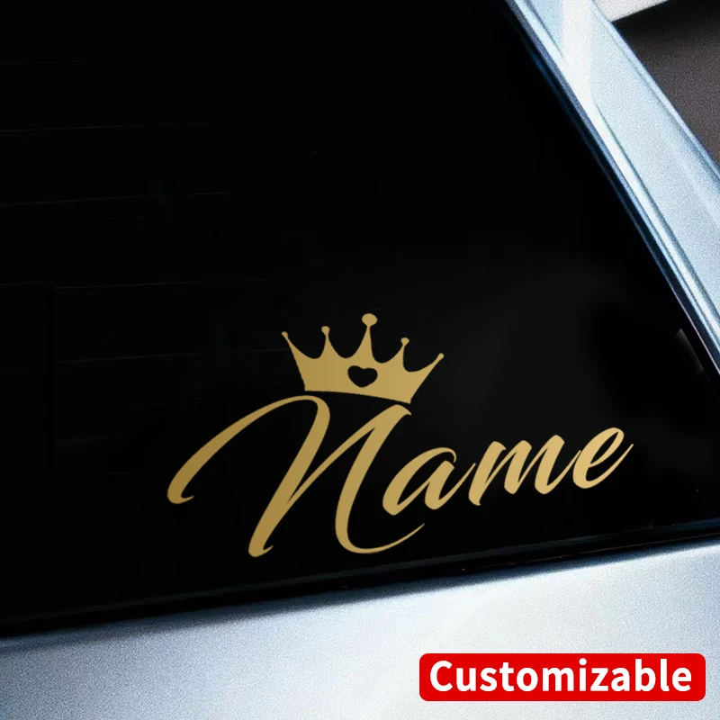 1PC Custom Your Name Crown Design Motorcycle Sticker Self-Adhesive for Car Cup Laptop Waterproof Vinyl Decals Personalized image 3