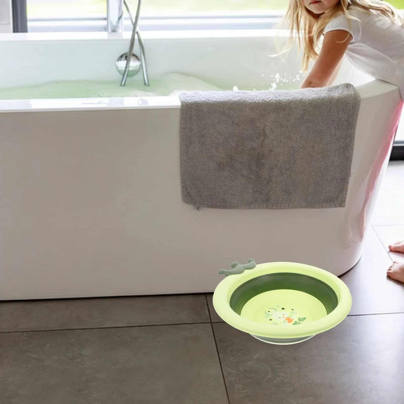 

Baby Washbasin Tub Foldable Bath Bowl Infants Convenient Washing Children's Inflatable