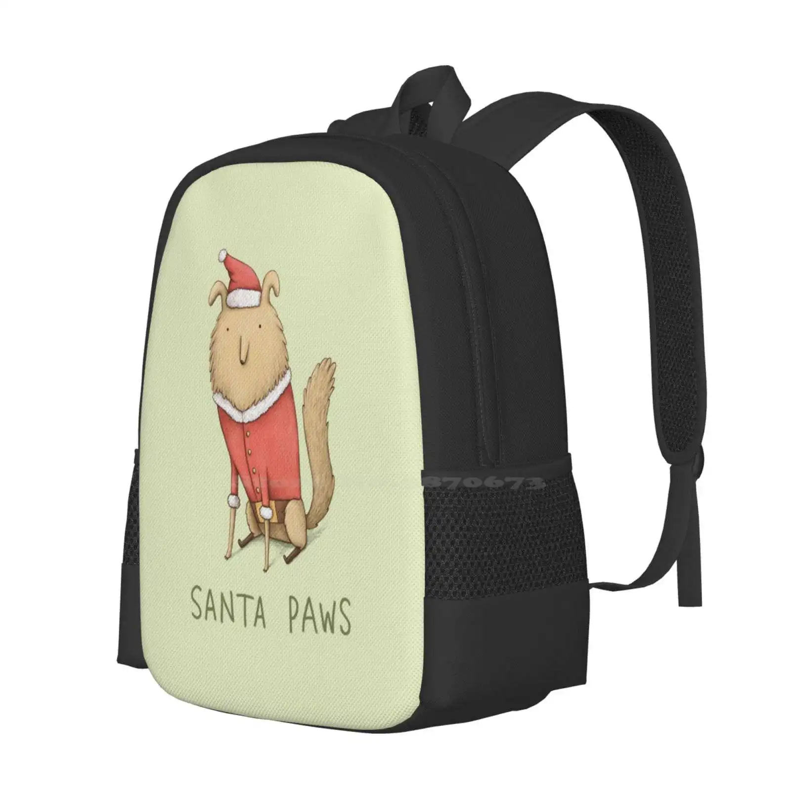 Santa Paws Bag Backpack For Men Women Girls Teenage Santa Paws Claws Claus Dogs Doggo Puppy Pupster Doge Woof Xmas Animals