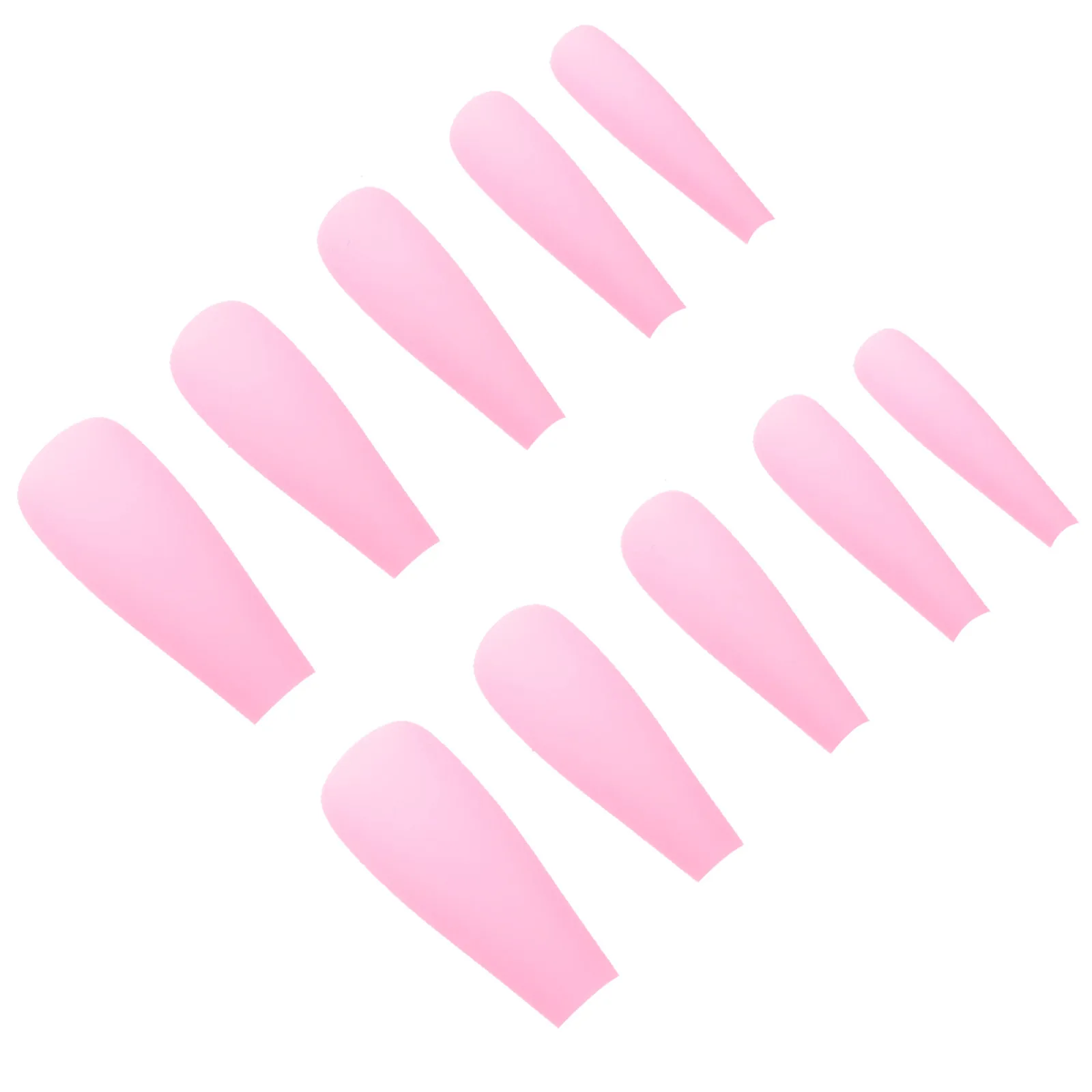 

100 шт. матовых длинных накладных ногтей Ballerina, полное покрытие, натуральный вид, набор для маникюра, длинные типсы для ногтей, инструменты для красоты