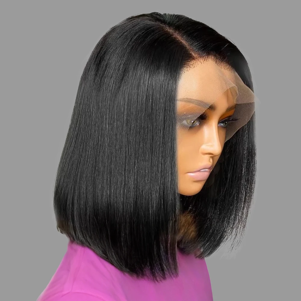 

Short Bob Wig 13x4 HD Lace Frontal Wig Straight 13x6 HD Pre Plucked Human Hair Lace Frontal Wig 150 Density For Women On Sale
