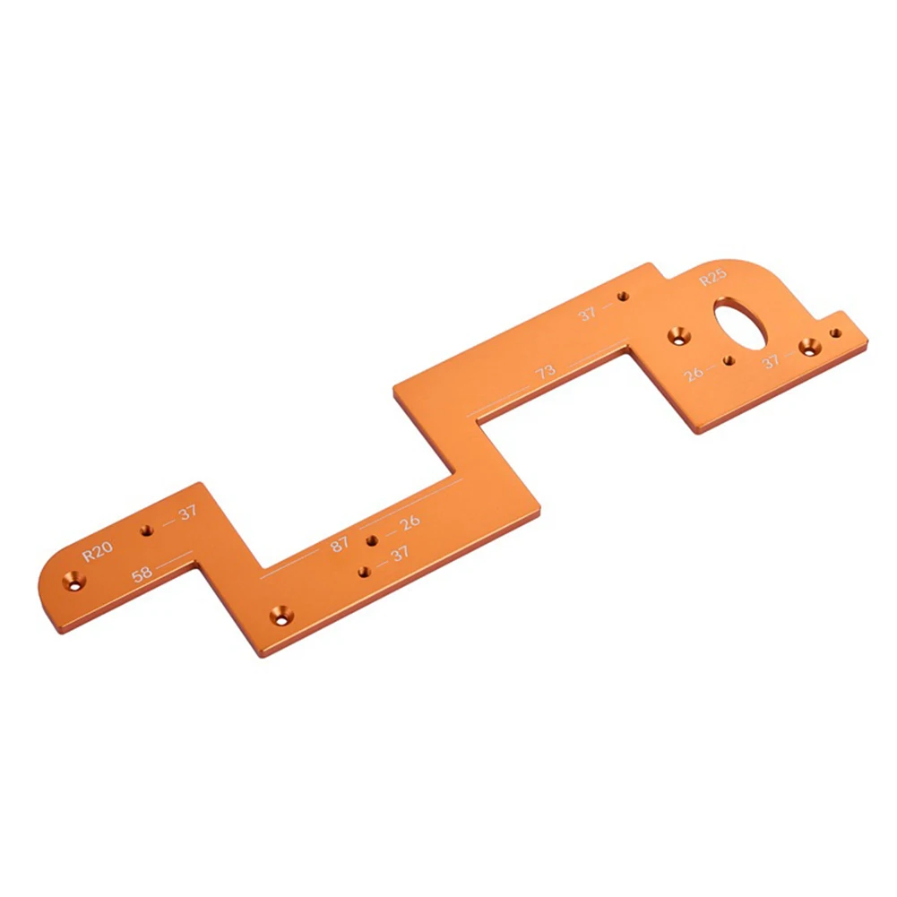 Aluminum Alloy Cabinet Handle Slotting Template 343mm Orange Grooving Jig For Closet Door Panel Round Router Tool